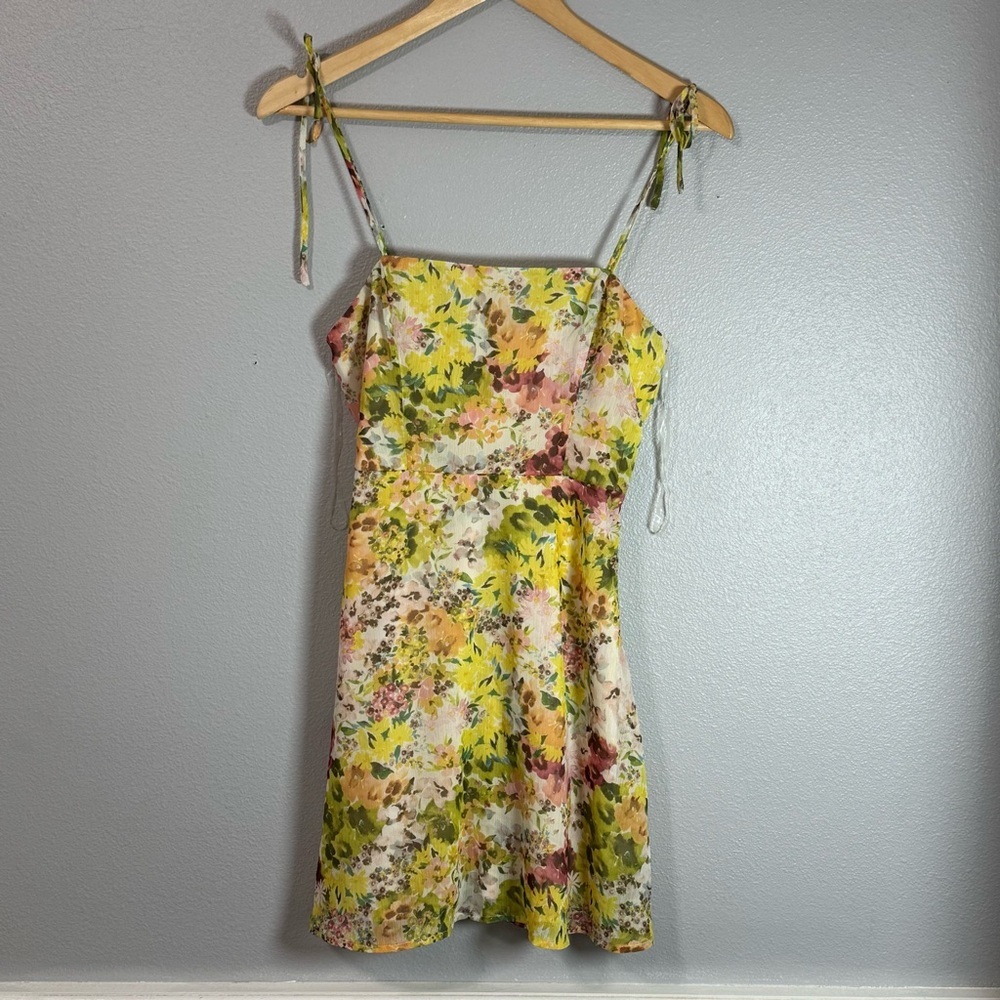 Full Tilt Yellow Spaghetti Strap Floral Sundress Size S - Picture 2 of 7